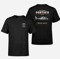 Thumbnail for Airbus Helicopters AS565 MBe Panther design on black t-shirt, double-side print
