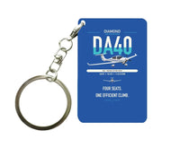 Thumbnail for Diamond DA40 design on blue designed key chain, double-side print