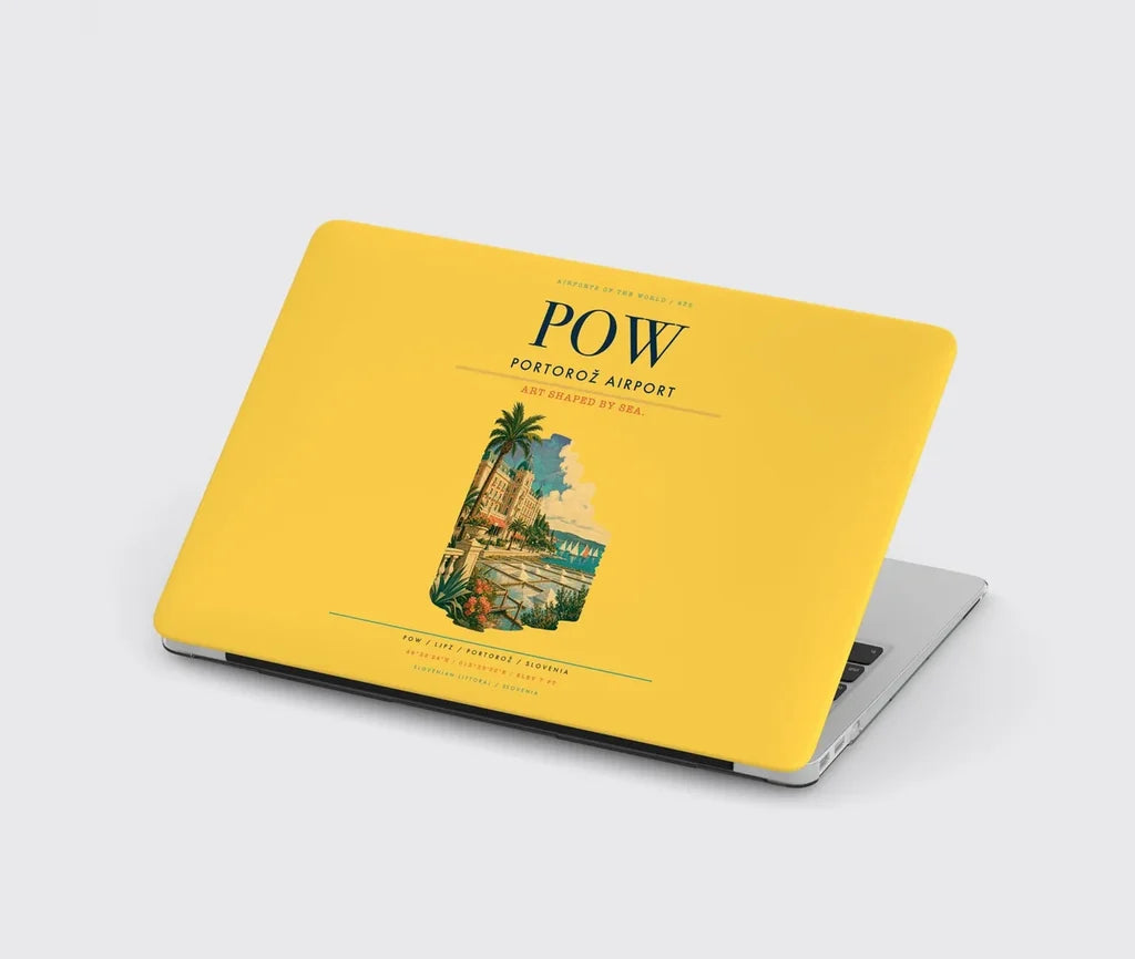 Portorož Airport (POW) design on yellow MacBook case