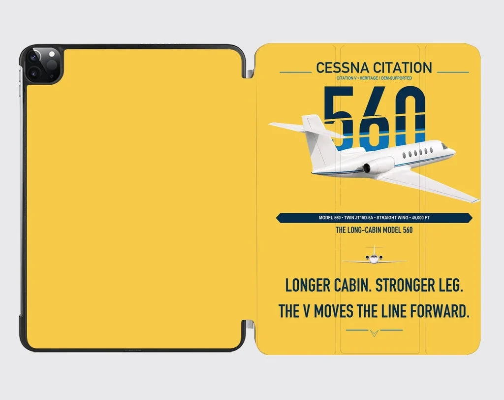 Cessna Citation 560 - Citation V design on yellow ipad tablet case