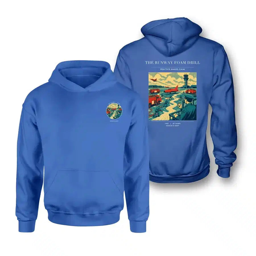 VINTAGE G4461 - The Runway Foam Drill - Double-Side Hoodie design on blue double side
