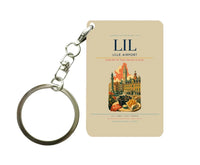 Thumbnail for Lille Airport (LIL) design on beige key chain