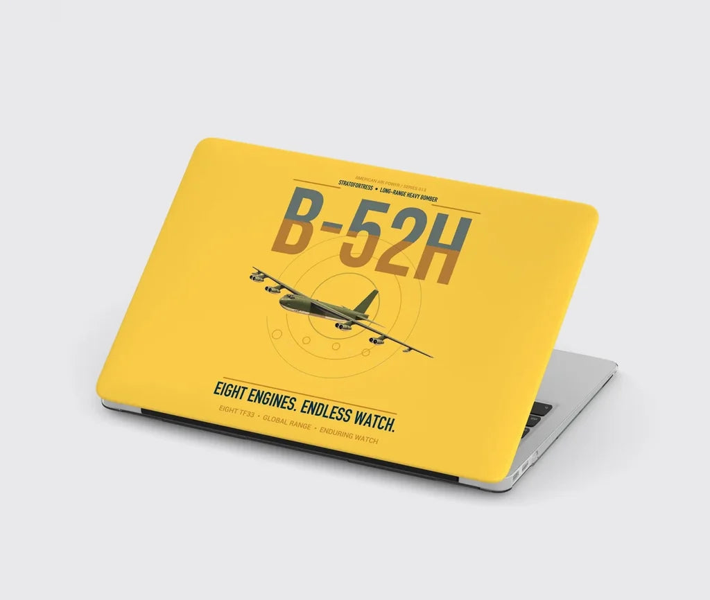 B-52H Stratofortress design on yellow MacBook case