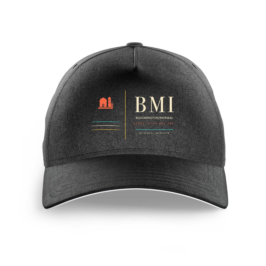 Central Illinois Regional Airport BMI — Bloomington (BMI) design on black printed hat