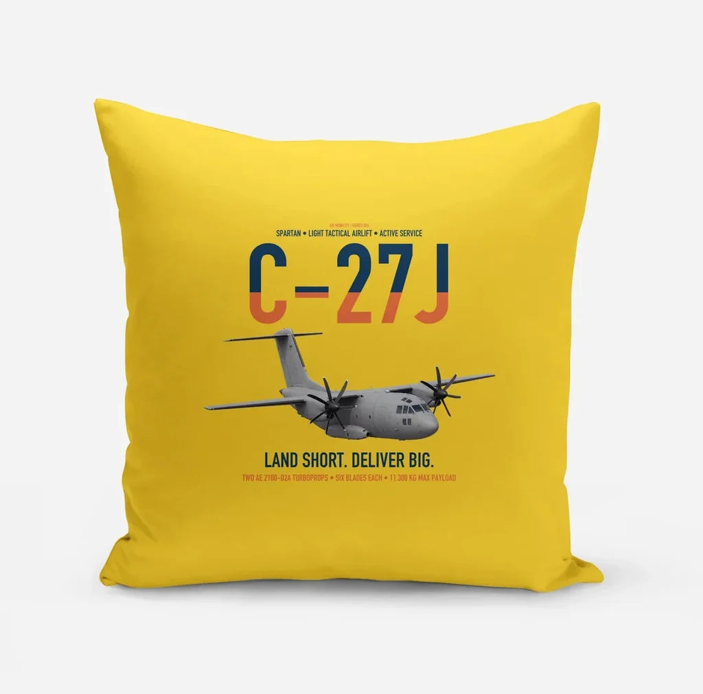 C-27J Spartan design on yellow pillow