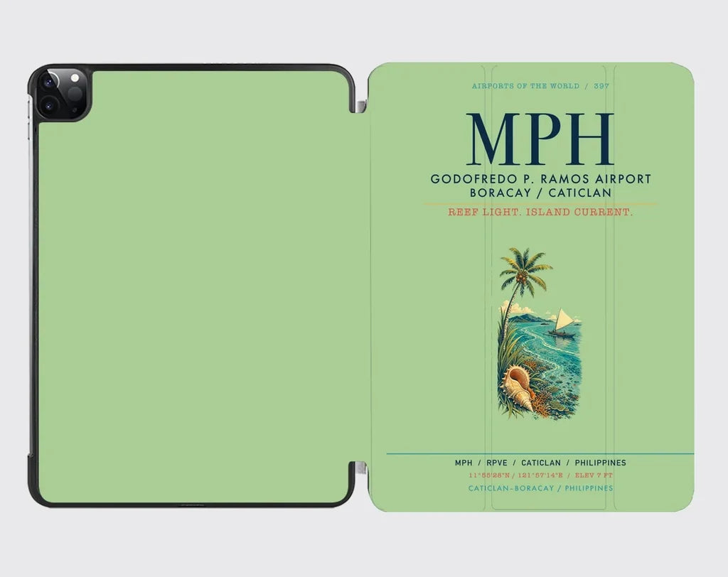Godofredo P. Ramos Airport Boracay Caticlan (MPH) design on light green ipad tablet case