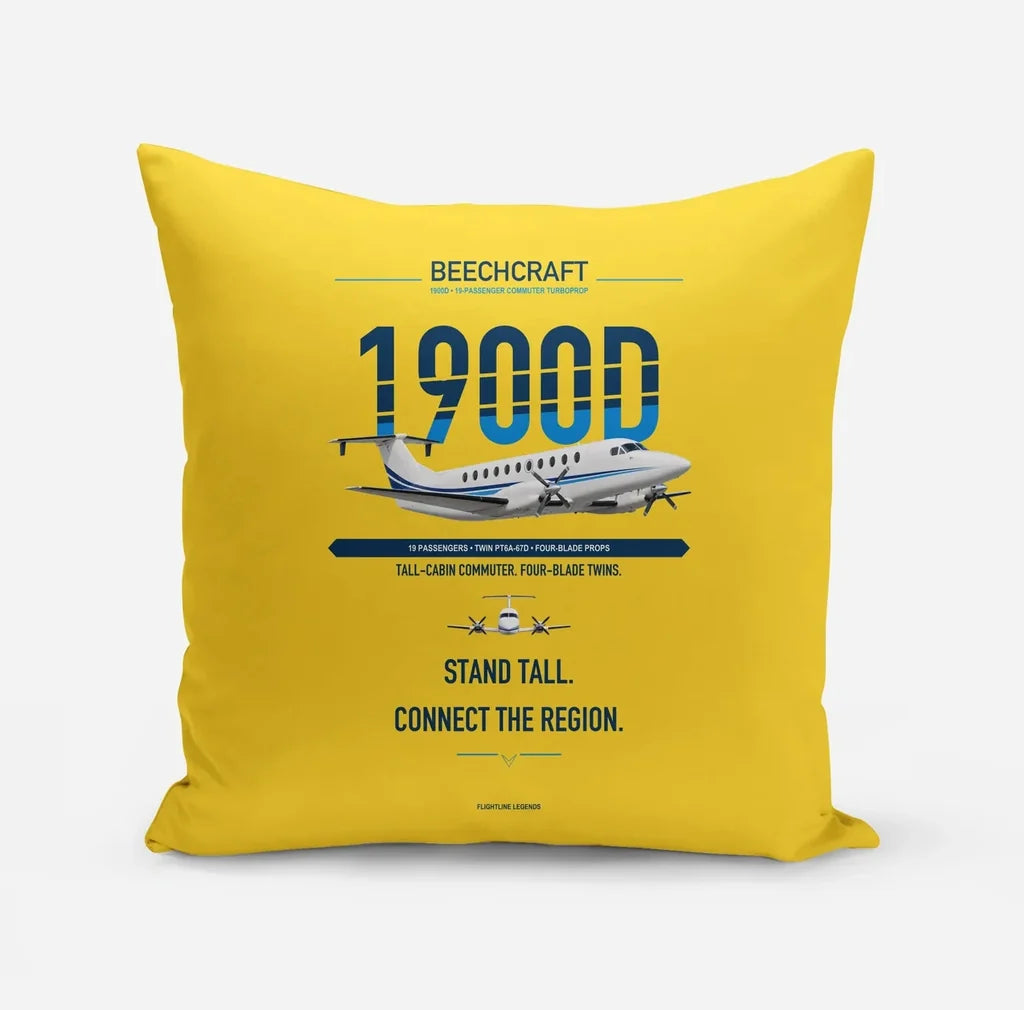 Beechcraft 1900D design on yellow pillow