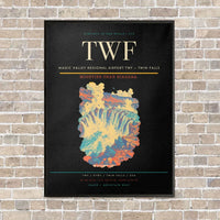 Thumbnail for Magic Valley Regional Airport TWF — Twin Falls vertical canvas print - framed - black background