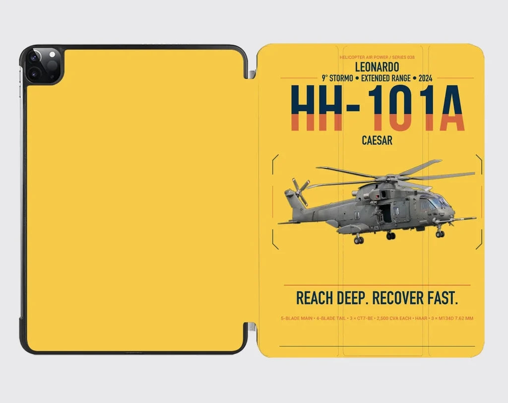 Leonardo HH-101A Caesar design on yellow ipad tablet case