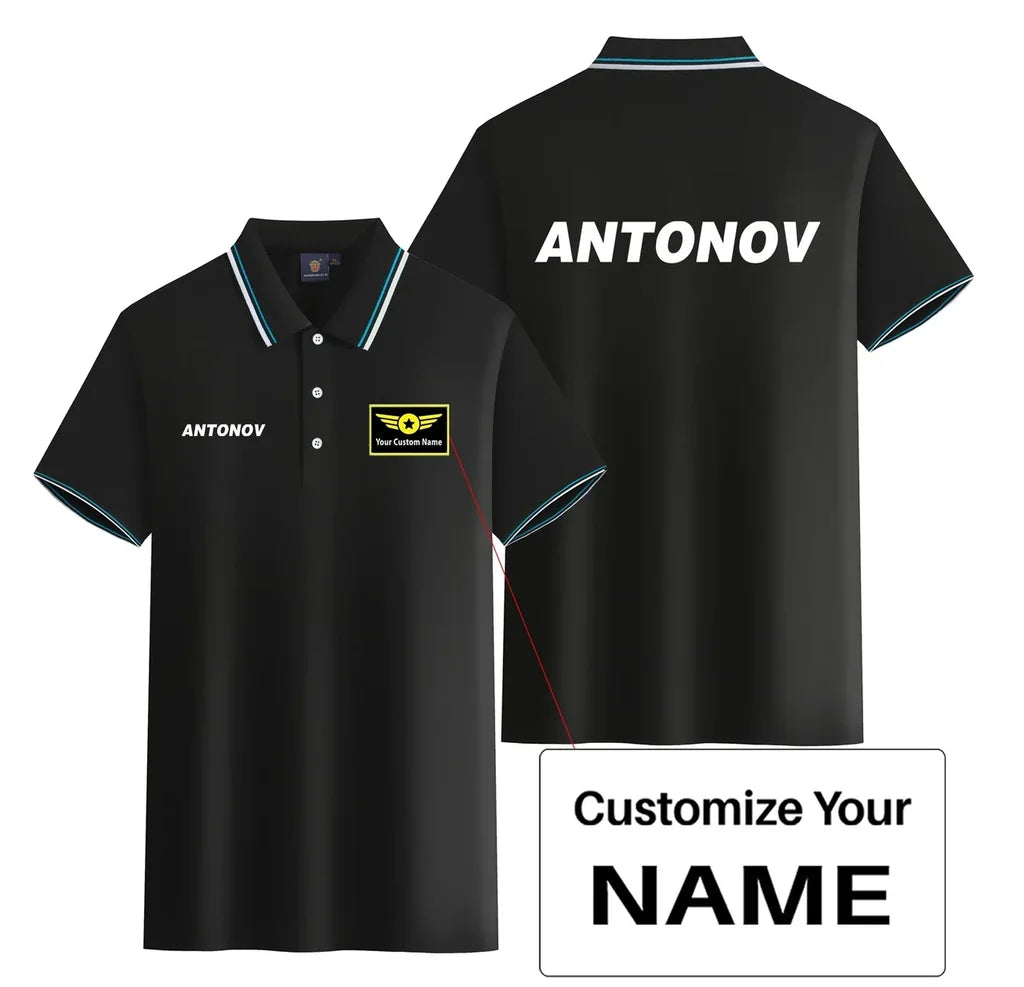 Customisable Antonov & Text Polo Shirt - view 3