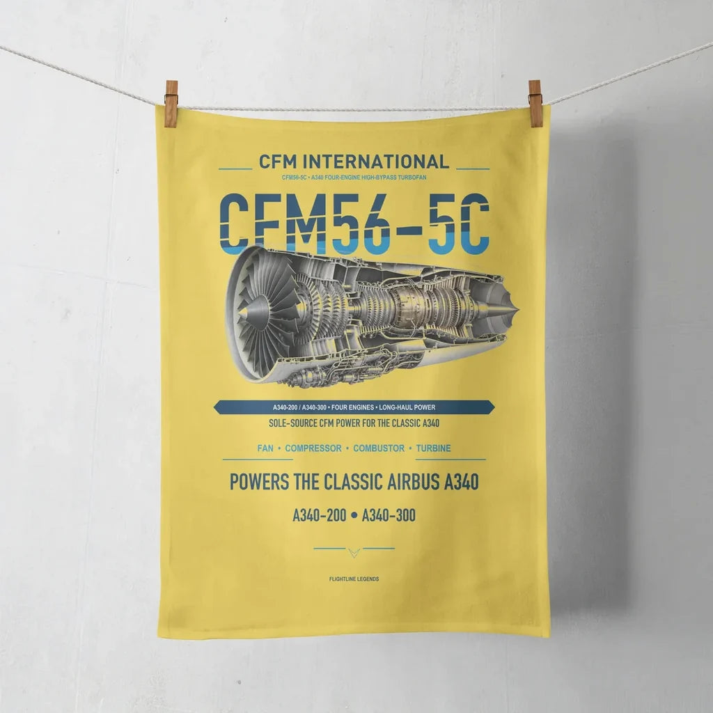 CFM56-5C design on yellow towel