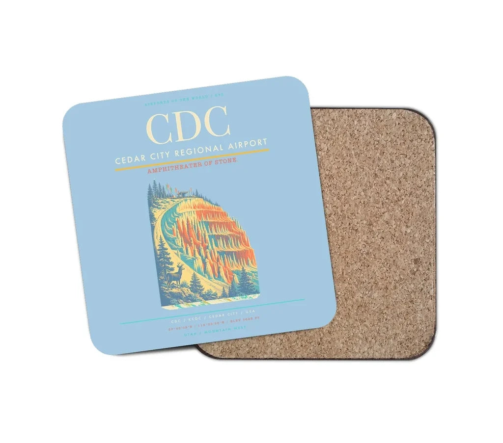 Cedar City Regional Airport CDC Coaster 1-Piece - Light Blue