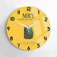 Thumbnail for Monterey Regional Airport (MRY) design on yellow no frame wall clock
