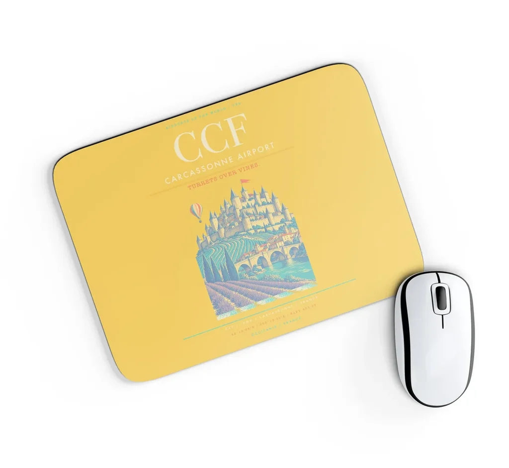 Carcassonne Airport CCF Mouse-Pad Rectangle - Yellow