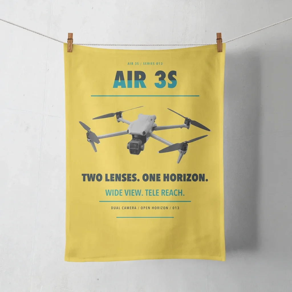DJI Air 3S design on yellow towel