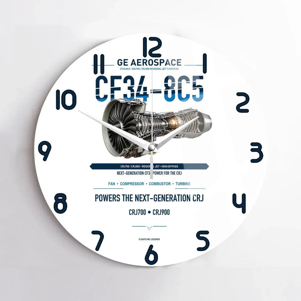 CF34-8C5 design on white no frame wall clock