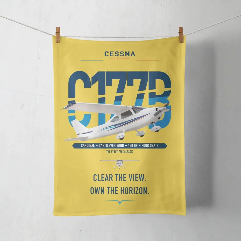 Cessna 177B Cardinal design on yellow towel
