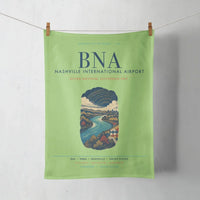 Thumbnail for Nashville International Airport (BNA) design on light green towel