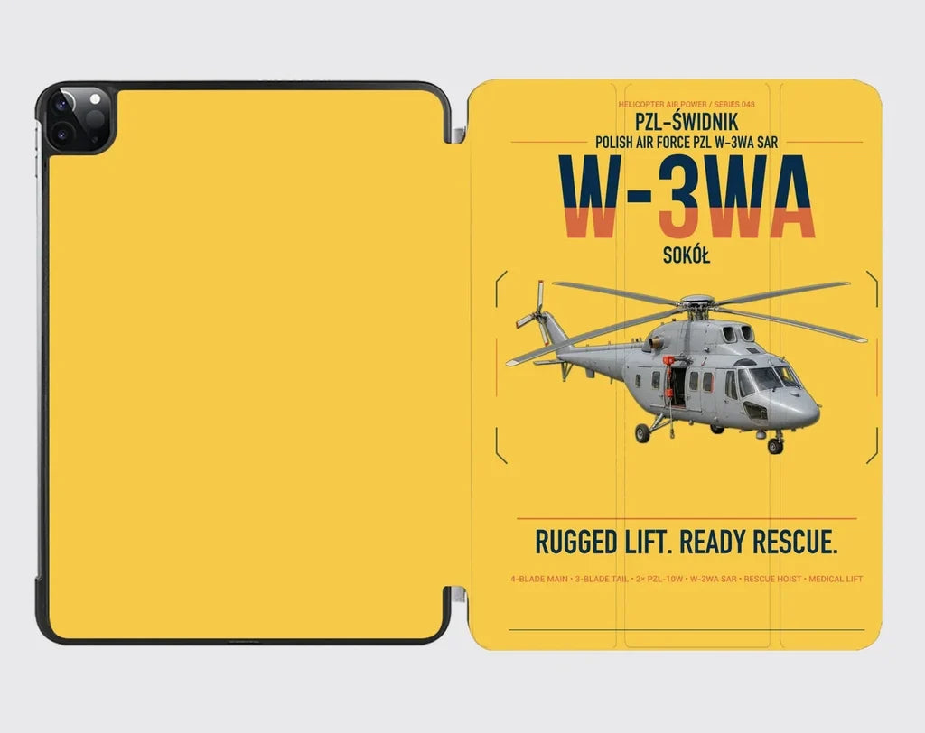 PZL-Świdnik W-3WA Sokół design on yellow ipad tablet case