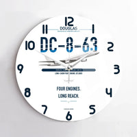 Thumbnail for Douglas DC-8-63 design on white no frame wall clock