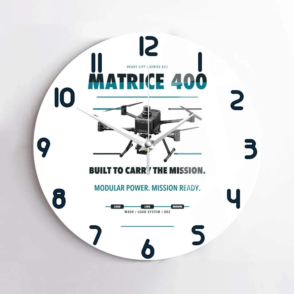 DJI Matrice 400 design on white no frame wall clock