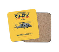 Thumbnail for Mitsubishi Sikorsky SH-60K design on yellow 1 piece coaster