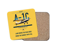 Thumbnail for Aviat Husky A-1C-180 design on yellow 1 piece coaster