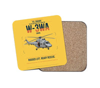 Thumbnail for PZL-Świdnik W-3WA Sokół design on yellow 1 piece coaster