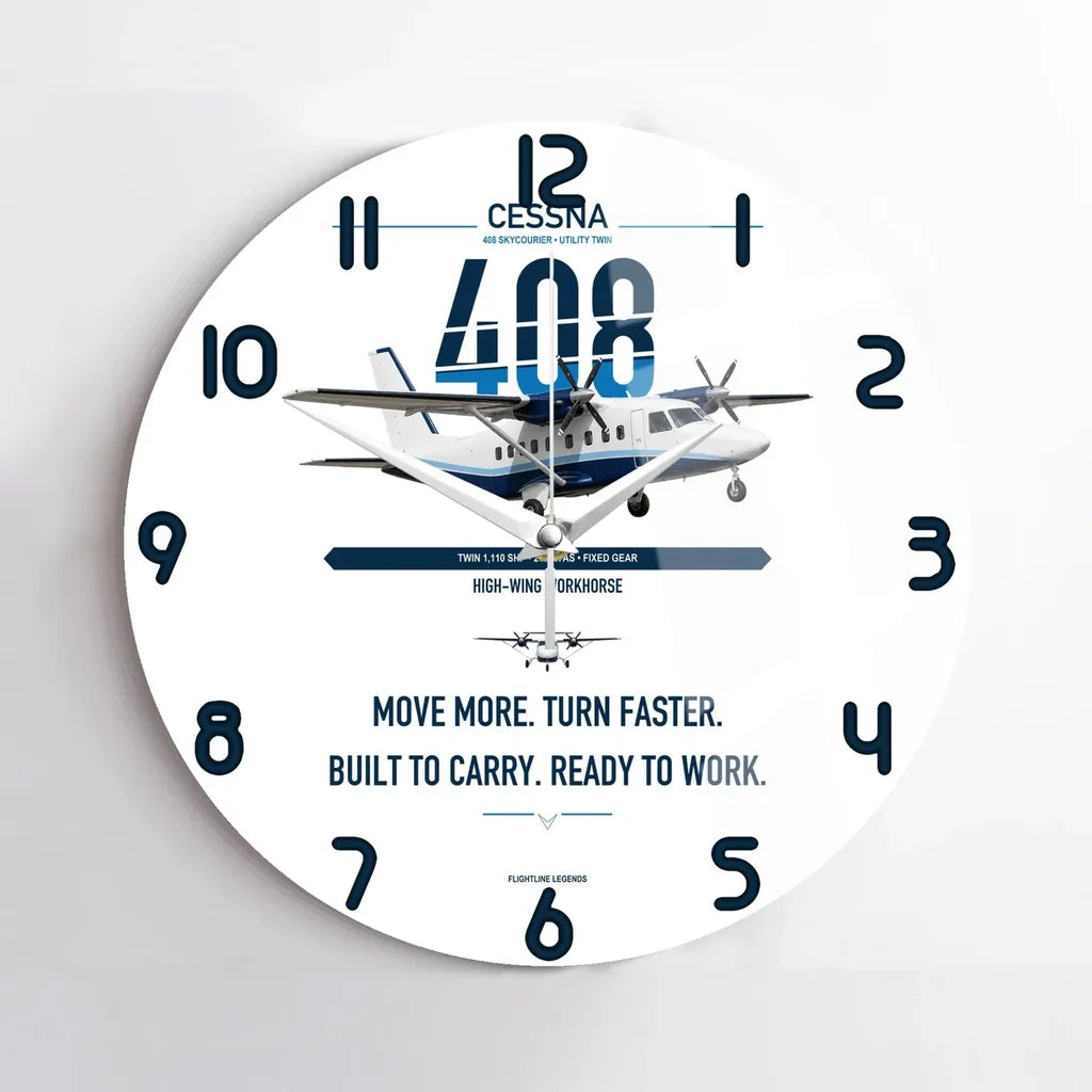 Cessna 408 SkyCourier design on white no frame wall clock