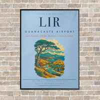 Thumbnail for Guanacaste Airport LIR vertical canvas print - framed - light blue background