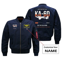 Thumbnail for KA-6D Intruder design on blue+name bomber jacket, double-side print