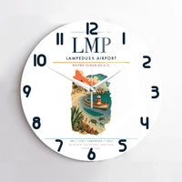 Thumbnail for Lampedusa Airport (LMP) design on white no frame wall clock