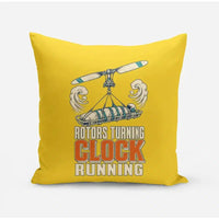 Thumbnail for Rotors Turning Clock Running design on yellow pillow