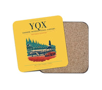 Thumbnail for Gander International Airport (YQX) design on yellow 1 piece coaster