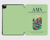 Thumbnail for Amsterdam Airport Schiphol (AMS) design on light green ipad tablet case