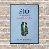 Thumbnail for Juan Santamaría International Airport SJO vertical canvas print - framed - light blue background