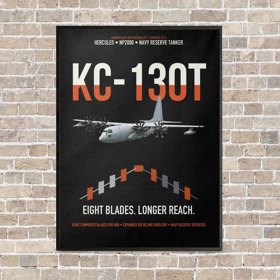 KC-130T NP2000 vertical canvas print - framed - black background