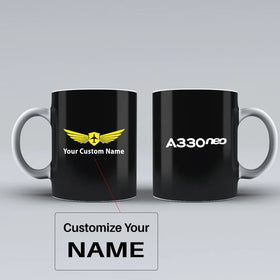 A330neo & Text Ceramic White Mugs
