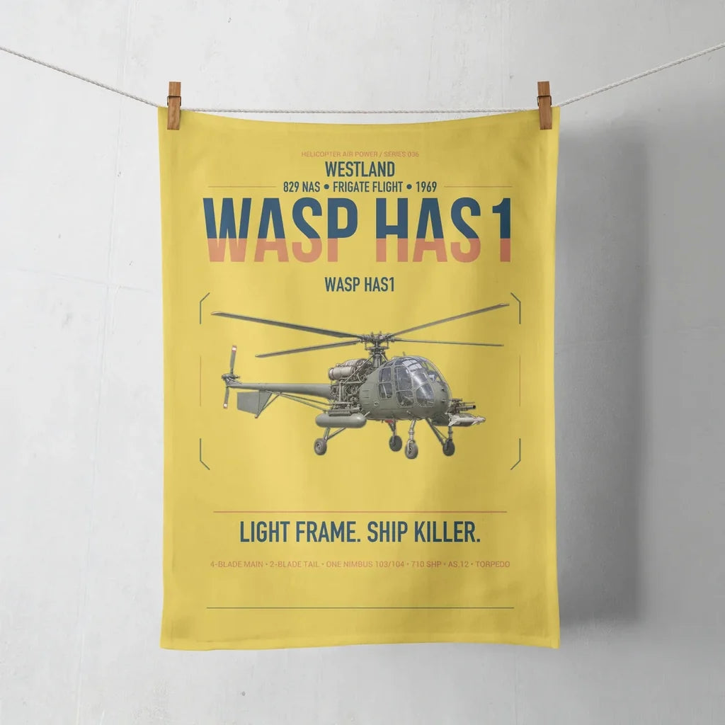 Westland Wasp HAS1 design on yellow towel