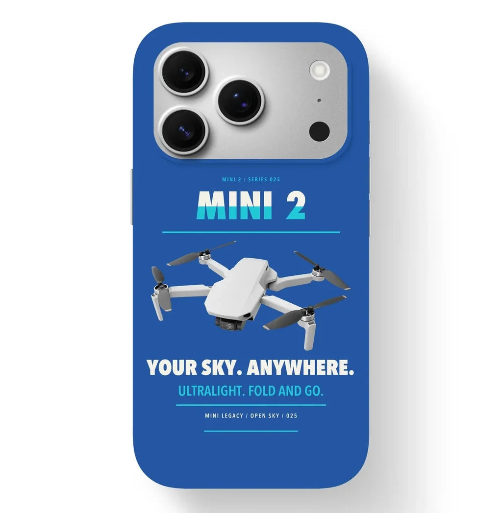 DJI Mini 2 Case design on blue iphone case