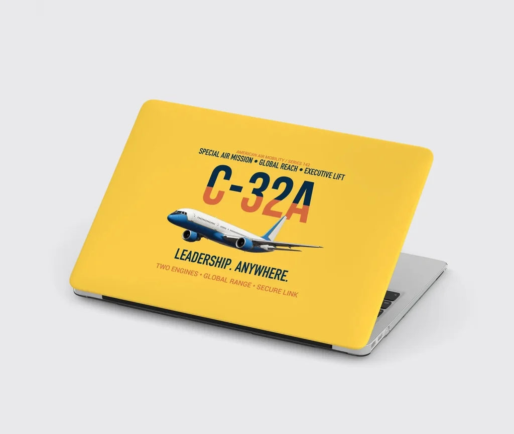 C-32A Air Force Two Global Reach design on yellow MacBook case