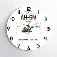 Thumbnail for MD AH-6M Little Bird design on white no frame wall clock