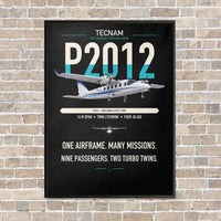 Thumbnail for Tecnam P2012 Traveller vertical canvas print - framed - black background