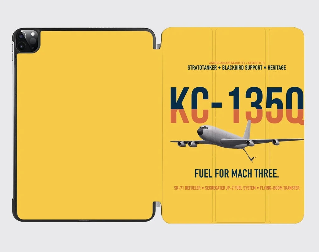 KC-135Q Blackbird Tanker design on yellow ipad tablet case
