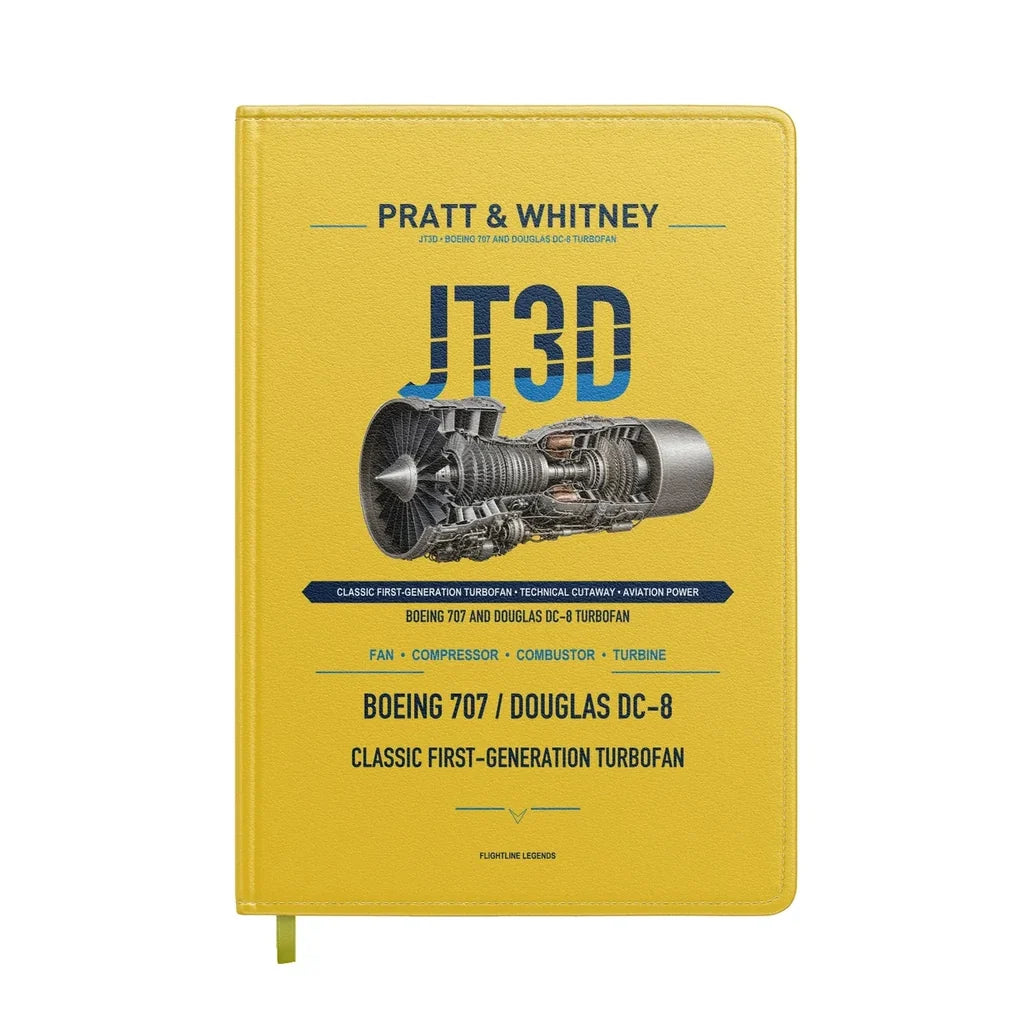 JT3D design on yellow notebook