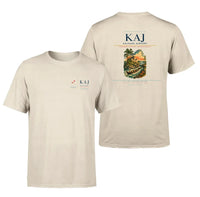 Thumbnail for Kajaani Airport (KAJ) design printed on beige double-side t-shirt