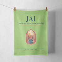 Thumbnail for Jaipur International Airport (JAI) design on light green towel