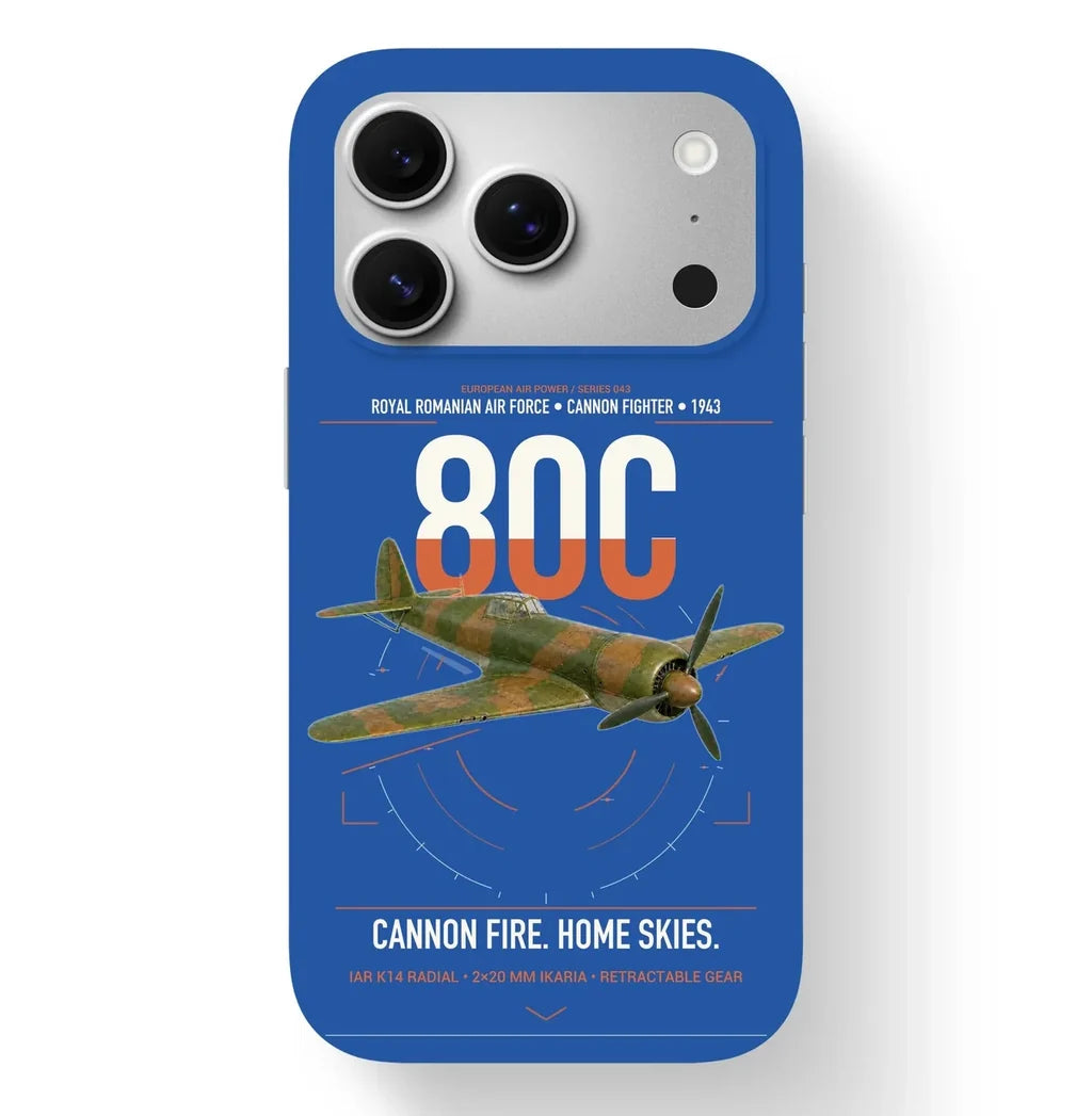 IAR 80C design on blue magsafe iphone case, for iPhone 17 Pro