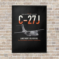 Thumbnail for C-27J Spartan vertical canvas print - framed - black background