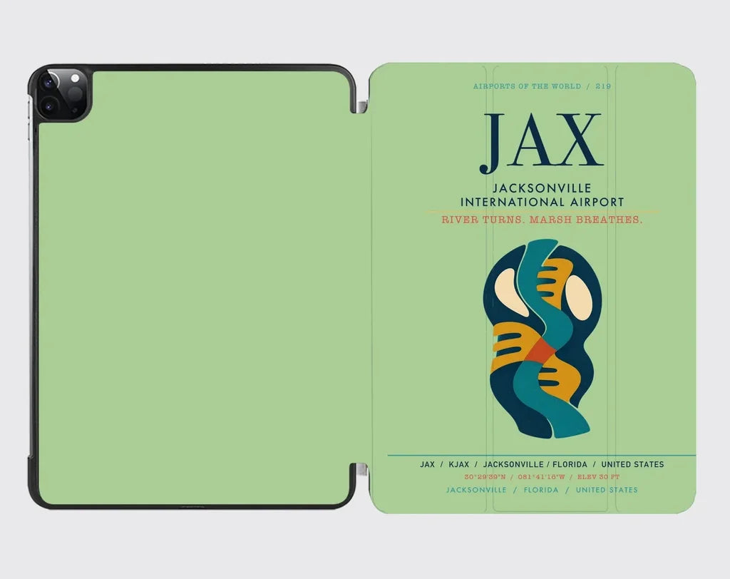 Jacksonville International Airport (JAX) design on light green ipad tablet case